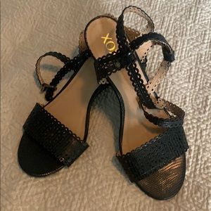 XOXO (1) black wedge and (1) tan wedge